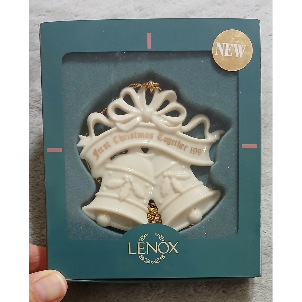 Lenox First Christmas Together 1997 Bell Ornament New in Box Vintage
